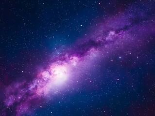 Enchanting purple galaxy filled with dazzling stars and cosmic wonders against a dark backdrop