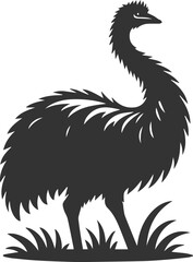 Emu bird vector silhouette