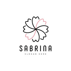 Flower business flower collection minimalist logo design vector