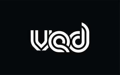 VED Creative Unique Modern Letter Logo Design. Stylized logo featuring a unique letter design, presenting abstract minimalist aesthetics and modern appeal.