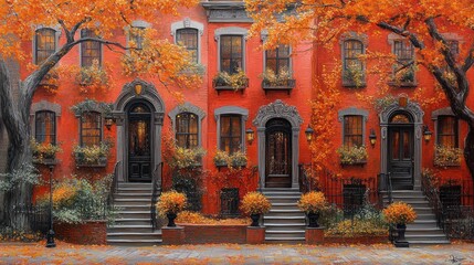 Autumnal New York Row Houses