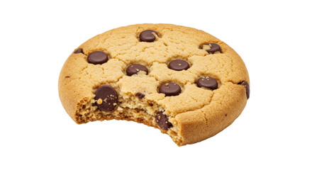 Isolated Bitten Chocolate Chip Cookie