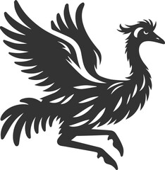 Emu bird vector silhouette