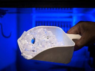 Ice cube maker machine for home cafe bar kitchen catering equipment.