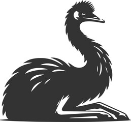 Emu bird vector silhouette
