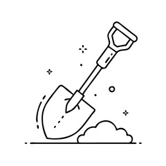 shovel icon, shovel vector illustration-simple illustration of shovel, perfect for shovel logos and icons