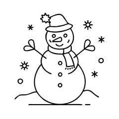 snowman icon, snowman vector illustration-simple illustration of snowman, perfect for snowman logos and icons