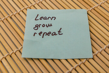 Notes on growth and learning with motivational phrases displayed clearly