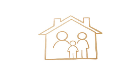 Isolated Family Drawing