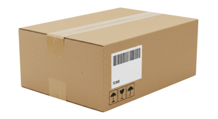 Isolated Cardboard Box with Symbols