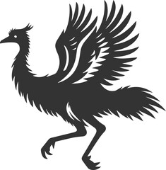 Fototapeta premium Emu bird vector silhouette