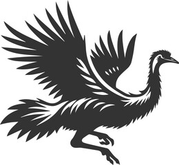 Emu bird vector silhouette