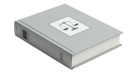 Isolated Law Book with Scales of Justice Embossed on Cover