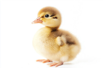 Fototapeta premium a small duckling is standing on a white surface