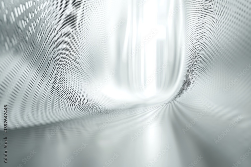 Poster abstract metallic texture flowing in a seamless curve illuminated by soft light