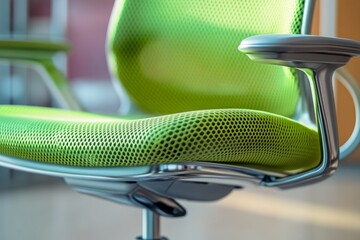 Ergonomic chair with breathable mesh back and seat providing comfort and support during work
