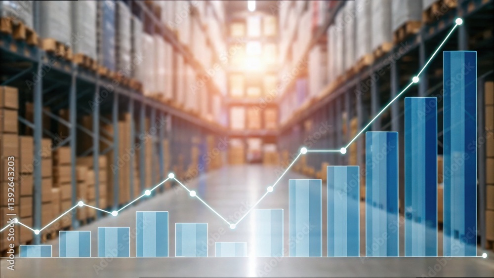 Aufkleber emerging trade trends in logistics with growth chart visualization