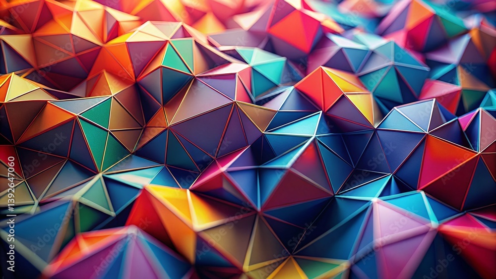 Poster vibrant abstract low poly background with geometric shapes a deep focus colorful design perfect for 