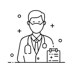 Fototapeta premium doctor icon, doctor vector illustration-simple illustration of doctor, perfect for doctor logos and icons