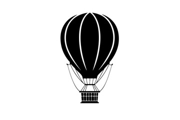 Naklejka premium Hot air balloon isolated, balloon, air, hot, sky, travel, fly, hot air balloon, vector, flying, illustration, basket, fun, adventure, transportation, transport, flight, up, icon, airship, freedom, bal