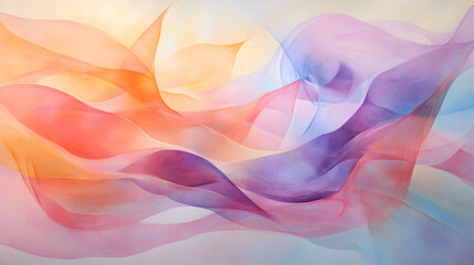 Obraz premium pastel watercolor with flowing transitions and a subtle glowing effect 
