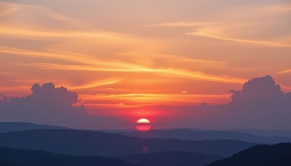 Obraz premium A sunset painting the sky in shades of pink and orange, evoking feelings of serenity and love.