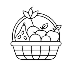 fruit basket icon, fruit basket vector illustration-simple illustration of fruit basket, perfect for fruit basket logos and icons