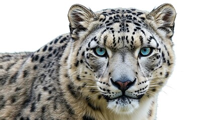 Close-up Portrait of a clouded leopard on white background