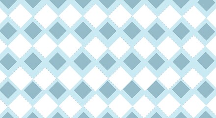 Serene Geometry: A Study in Blue and White Rhombuses AI Generated