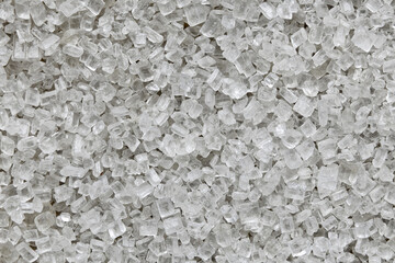 Salt Crystal Macro Texture. Abstract White Crystal Pattern. White Sugar Crystals in Macro