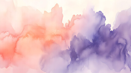 Fototapeta premium watercolor wash with a calming composition of muted peach and lavender 