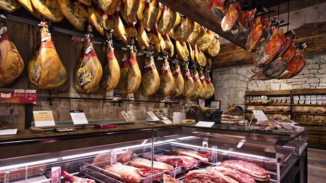 Spanish Iberian ham store.