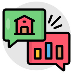 Perfect design icon of real estate chat
