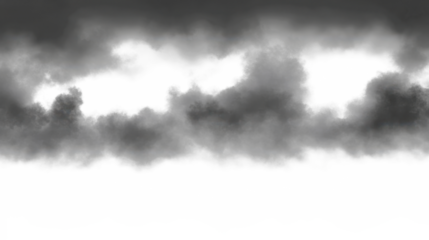 A dark grey sky with clouds and a white background
