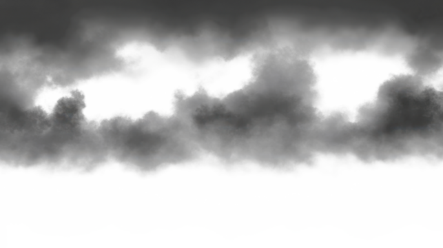 A dark grey sky with clouds and a white background