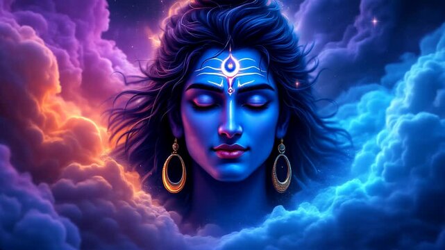 A mesmerizing digital artwork of Lord Shiva