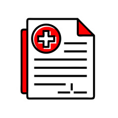 Fototapeta premium Medical Appointment Document Icon on Transparent Background 