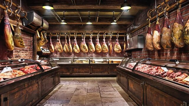 Spanish Iberian ham store.