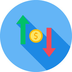 Obraz premium Increase and Decrease in Rate icon vector image. Suitable for mobile apps, web apps and print media.