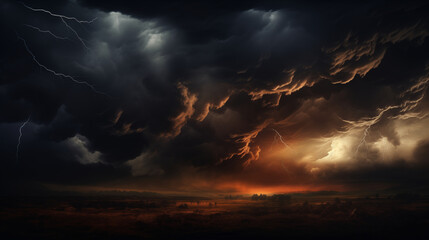 Naklejka premium Dramatic dark storm clouds