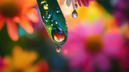 Fototapeta premium Beautiful flowers in seasonal rain in Spring