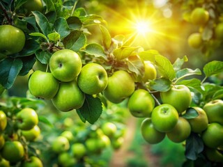 A Serene Apple Orchard Long Exposure Captures the Lush Green Canopy and Ripe Fruit in Stunning Detail