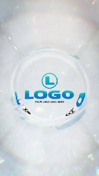 Water Ripple Splash Logo. Vertical Stories Opener for Social Media.