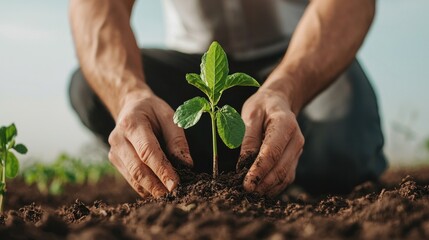 Planting trees for reforestation embracing remote work digital nomad lifestyle in natural environments