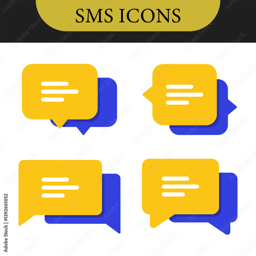 Poster set of chat message bubbles vector icon. communication icons. talk bubble, dialog. web icon set. onl