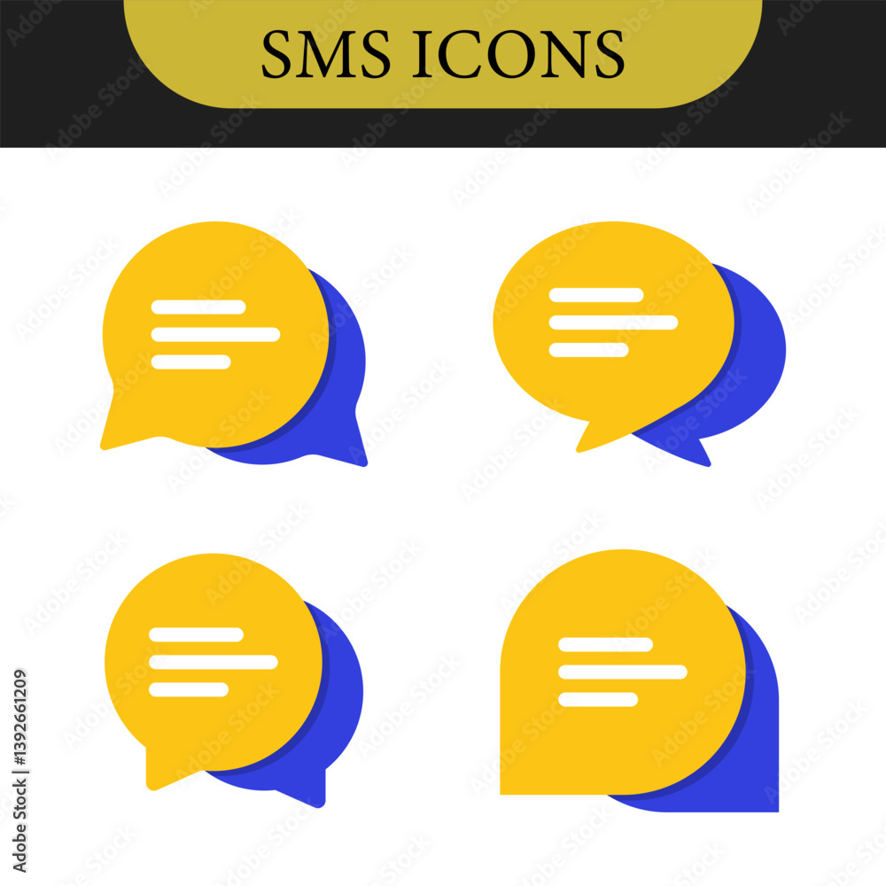 Aufkleber set of chat message bubbles vector icon. communication icons. talk bubble, dialog. web icon set. onl