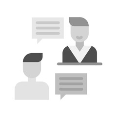 Interview icon vector image. Suitable for mobile apps, web apps and print media.