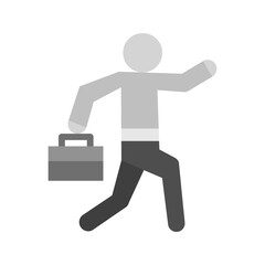 Running with Briefcase icon vector image. Suitable for mobile apps, web apps and print media.