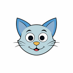 Cartoon Cat Head Vector Art Illustration Cute and Playful Feline Graphics for Creative Designs