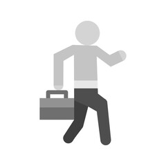 Walking with Briefcase icon vector image. Suitable for mobile apps, web apps and print media.